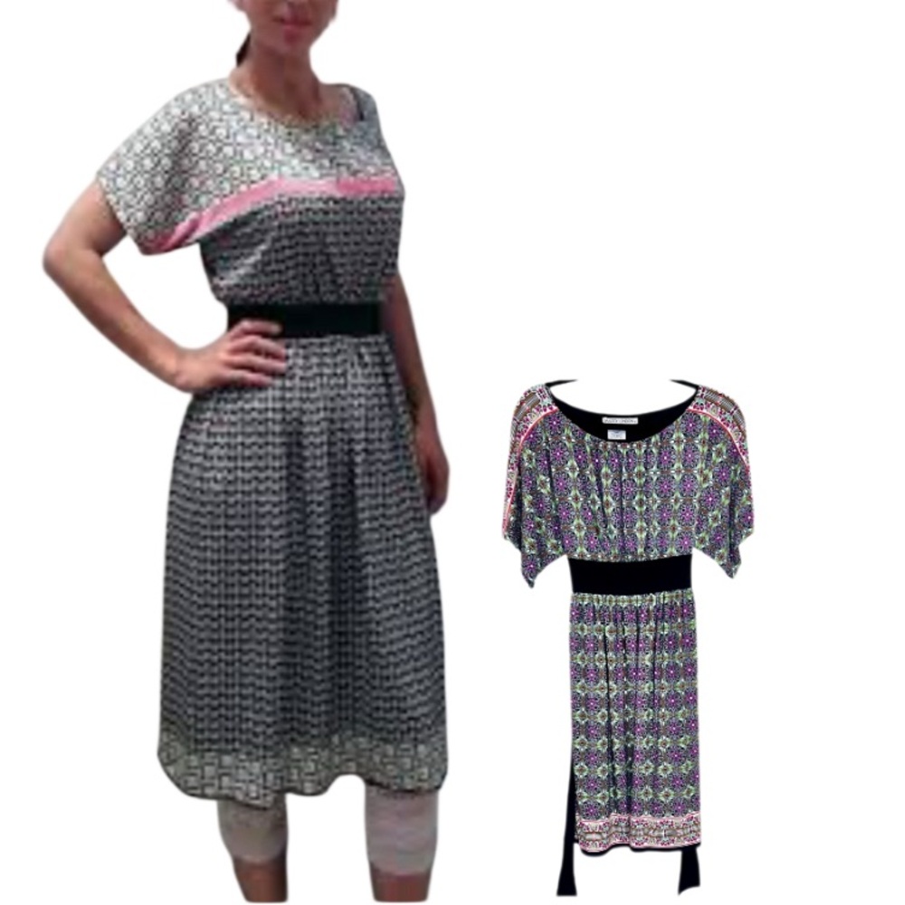 Maggy London Patterned Midi Dress